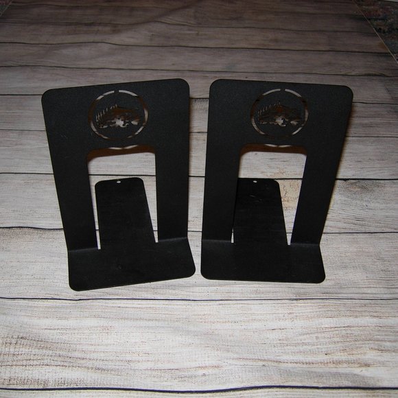 2 Heavy Steel Metal Bookends - Big Dump Trucks Cut Outs - Picture 2 of 6